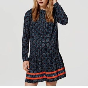 Loft drop waist fireworks shirt dress XS